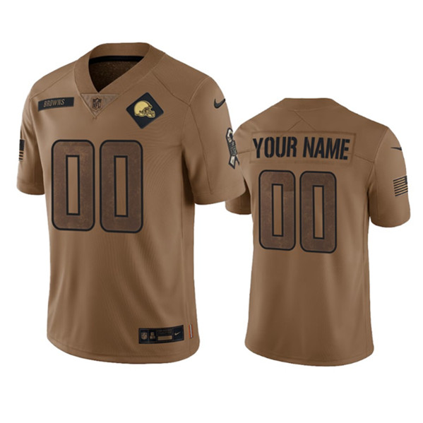 Men%27s Cleveland Browns Active Player Custom 2023 Brown Salute To Service Limited Football Stitched Jersey->customized nfl jersey->Custom Jersey